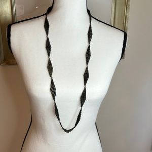 Long bronze color metal necklace by Banana Republic